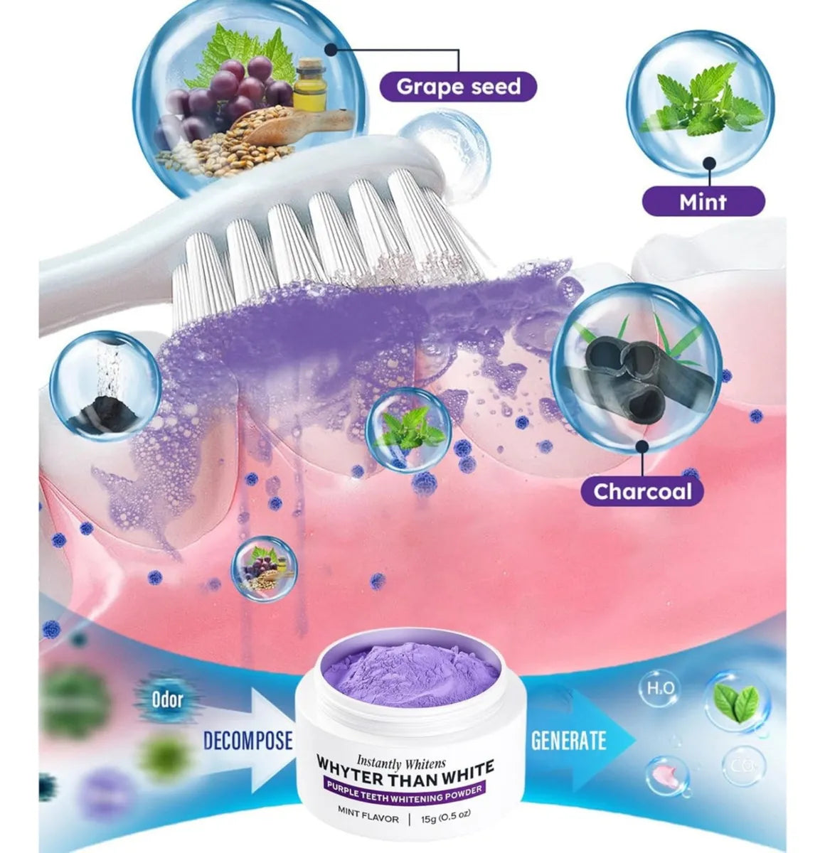 Soreva Purple Teeth Whitening Powder